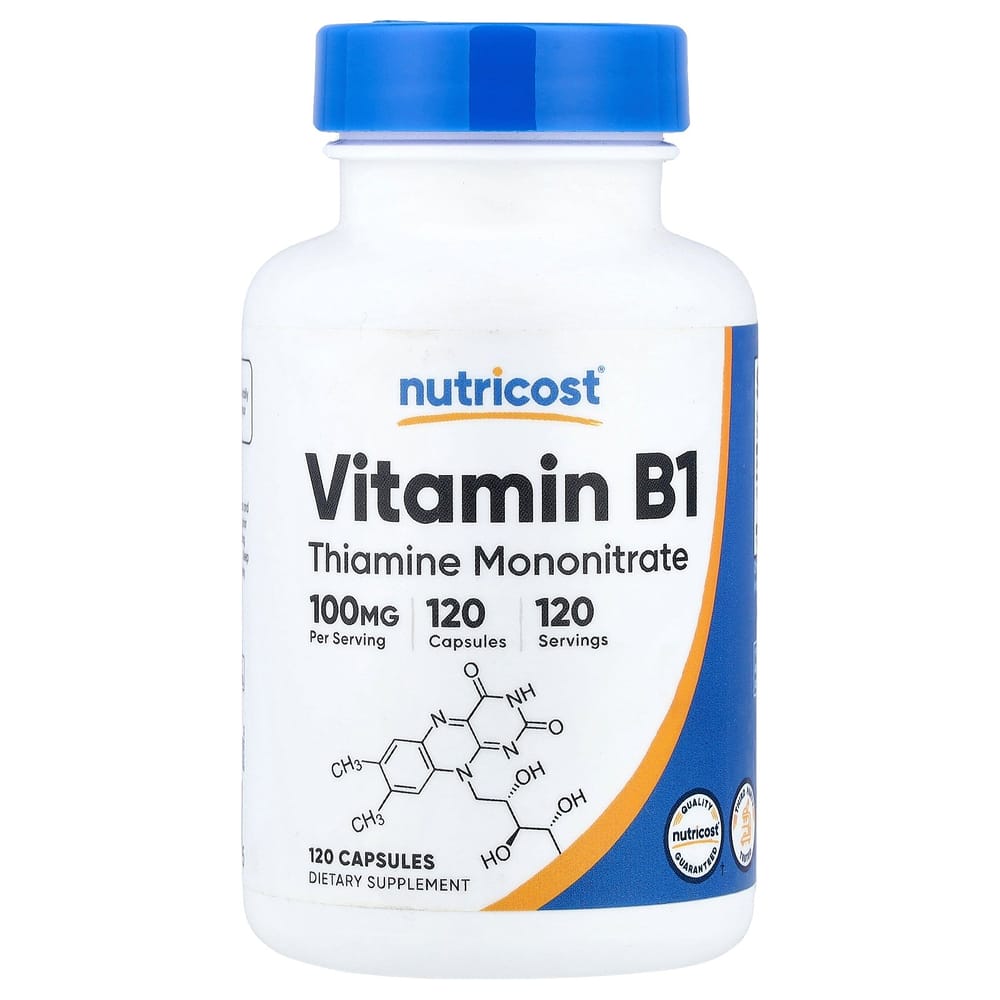 iHerb Vitamin B1 100mg Capsules, 120 Counts
