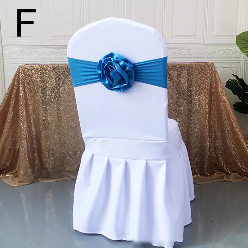 Однотонные атласные ленты для спинок стульев, цветочные ленты, изящные свадебные украшения для стульев, банты, реквизит для отелей, эластичные ленты для банкетных стульев 10-100 шт.
