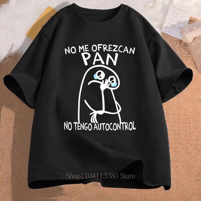 No Me Ofrezcan Pan Print Tshirts Summer Fashion Casual Tops for Women Cute Funny Streetwear ONeck Short Sleeve Tshirts