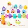 Деревянные сортировочные игры для нанизывания, бусины для последовательности, игрушка Монтессо для сопоставления форм, детская игра на осознание геометрических фигур, подарок на Рождество