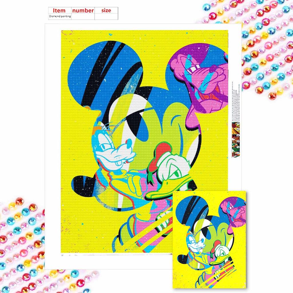 Full Round Diamond Painting Mickey and Goofy Art Rhinestone Picture Mosaic DIY 5D Cross Stitch Embroidery Home Decoration