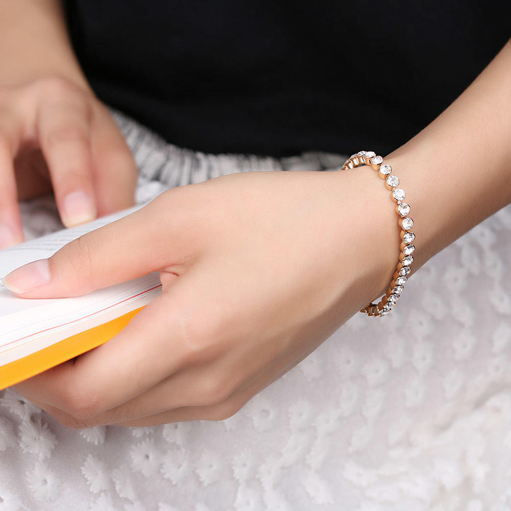 Новые браслеты из австрийского хрусталя серебряного/золотого цвета, модные ювелирные изделия, браслеты-манжеты, ручные цепочки