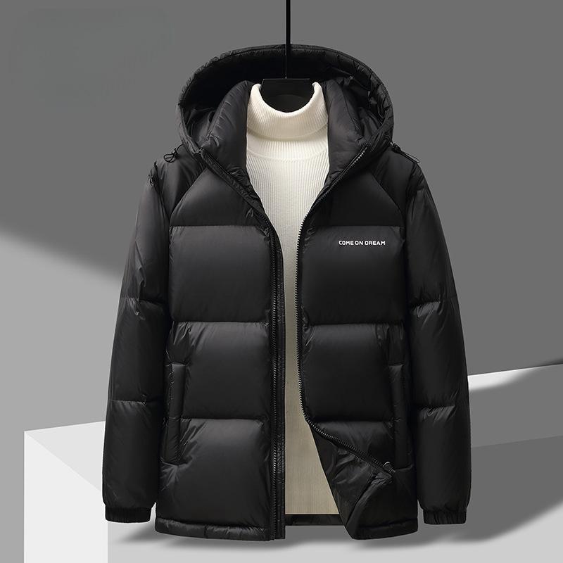 Мужская зимняя куртка-пуховик с капюшоном, мужская теплая повседневная куртка-хлеб