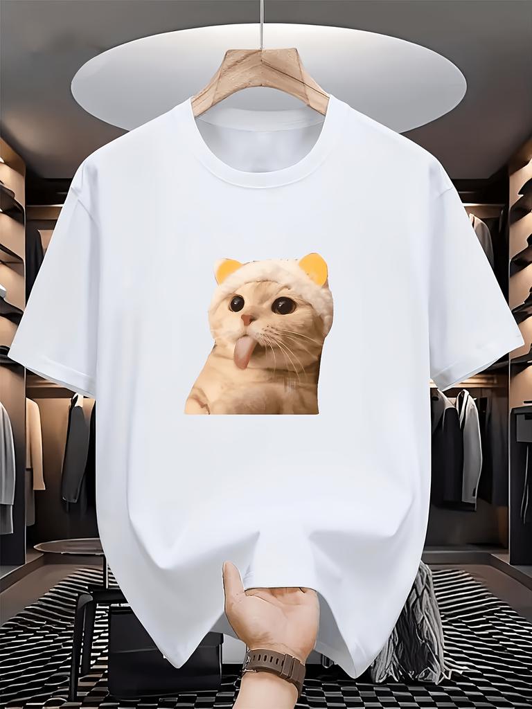 Funny Cat Graphics Vintage Unisexs Summer TShirt Casual Tshirts ONeck ShortSleeved Tee Tops Unisex Oversized Tshirts Streetwear