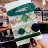 5Pcs/Set Fashion Smiley Pearl Hair Clip For Women Girl Geometric Acetate Barrettes Hairpin Headwear Hair Accessories  Trendy