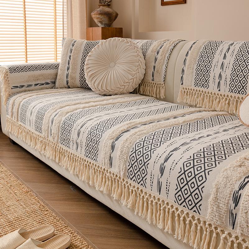 Универсальный чехол на диван из толстого льна «Четыре сезона», устойчивый к царапинам от кошек, протектор для дивана для мебели Airbnb