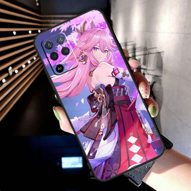 Чехол Genshin Impact Яэ Мико для Oppo A17 A57 A77 A76 A16 A96 A18 A60 A80 A40 A38 A58 A78 A98 A94 A74 A54 A15 A5 Pro