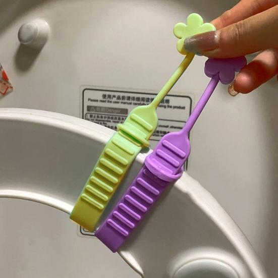 2 шт., силиконовый подъемник для крышки унитаза, цветочный дизайн, многоуровневая регулировка, защита от грязи, крышка сиденья, ручка крышки, подъемное устройство, аксессуары для ванной комнаты