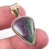 Подарочный двухцветный кулон Ruby In Zoisite из стерлингового серебра 925 пробы, созданный в лаборатории, 1,50 дюйма, j5M87