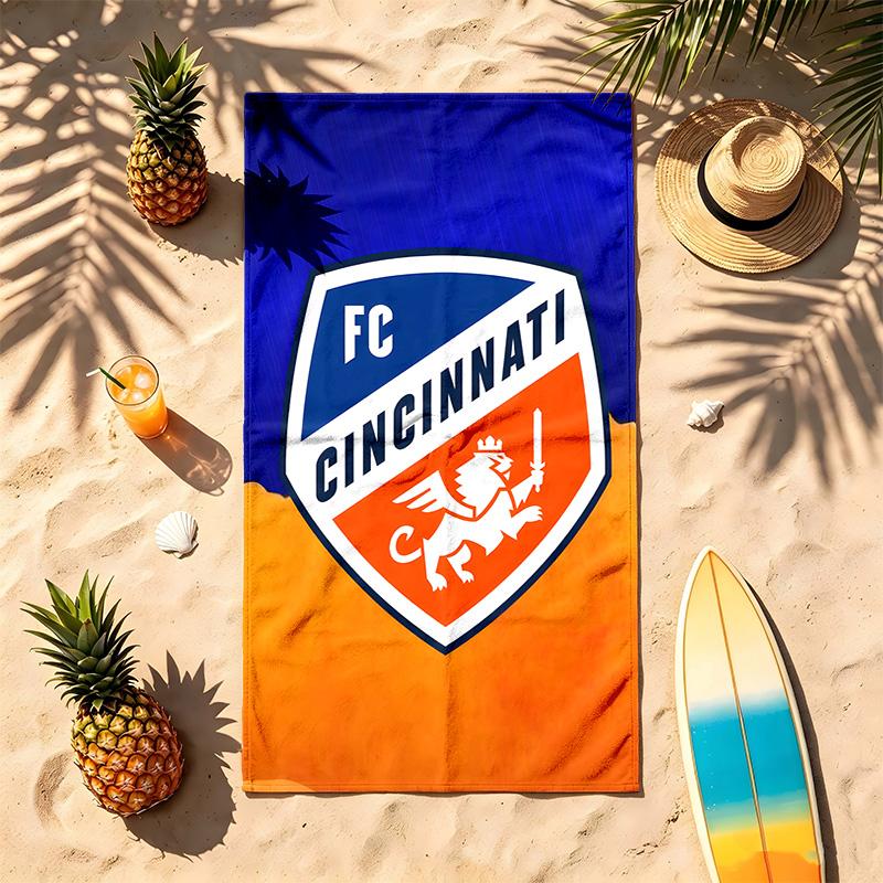 FC Cincinnati (5) Theme Beach Towel Sand Resistant Soft And Comfortable Suitable For The Pool Camping Yoga And Diving A Travel Essential