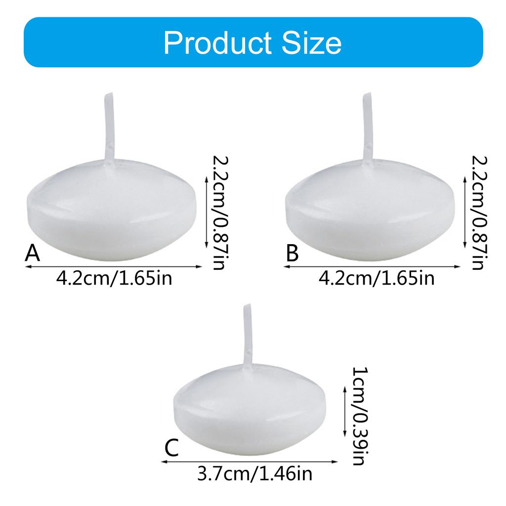 Белые плавающие свечи из соевого воска без запаха, водонепроницаемые, для декора бассейна, спа, ванны, время горения 3,5–4 часа