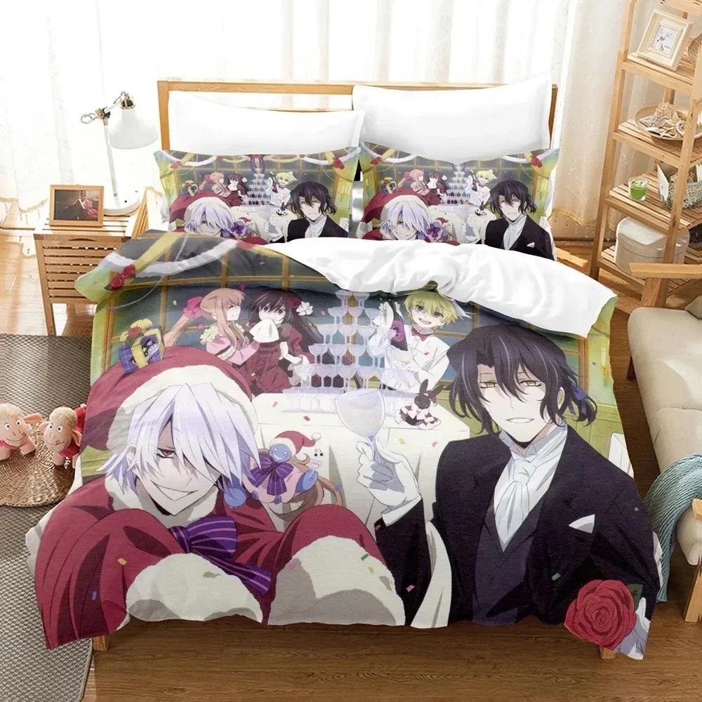 3D Аниме Pandora Hearts Комплект постельного белья Печатный комплект с наволочкой Пододеяльник Мягкий Односпальный Двуспальный Queen Super King
