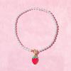 Retro Minimalist Strawberry and Cherry Pearl Choker Necklace for Women