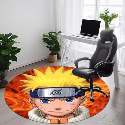 1 шт. Круглый коврик для офиса Naruto, Нескользящий, Мягкий и прочный офисный коврик для декора интерьера, Идеально подходит для офиса, Красивое украшение