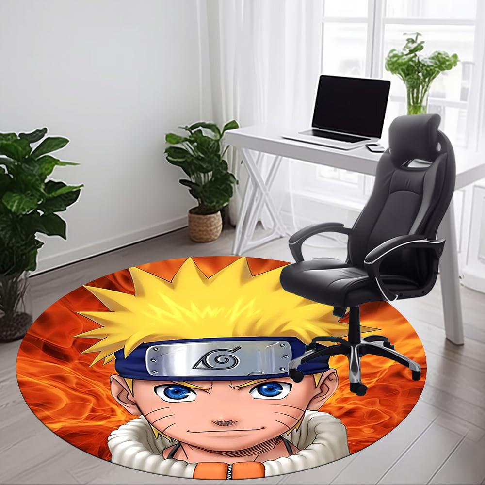 1PC Naruto Office Round Rug, Non-slip, Soft and Durable Office Rug for Interior Decoration, Perfect for Office yy250915043