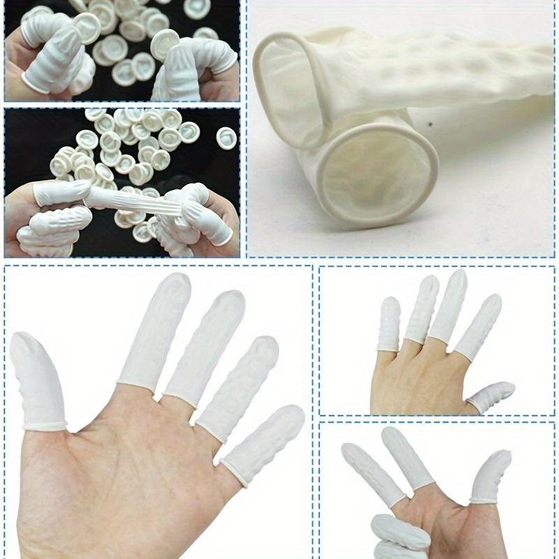 20/200pc Rubber Finger Protector Covers Wear-Resistant Highly Elastic Anti-Slip Latex Finger Cots for Electronics Medical Protec 5