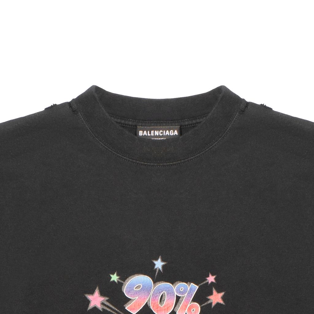 Balenciaga 90/10 T-Shirt Large Fit 'Black' Men's 641675TMVH31055