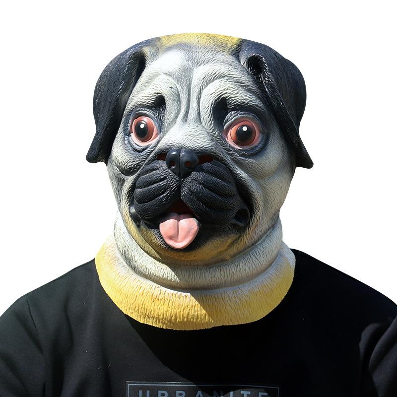 Halloween Animal Mask partymask Pug head mask, Shar-Pei dog head costume, cosplay party prop