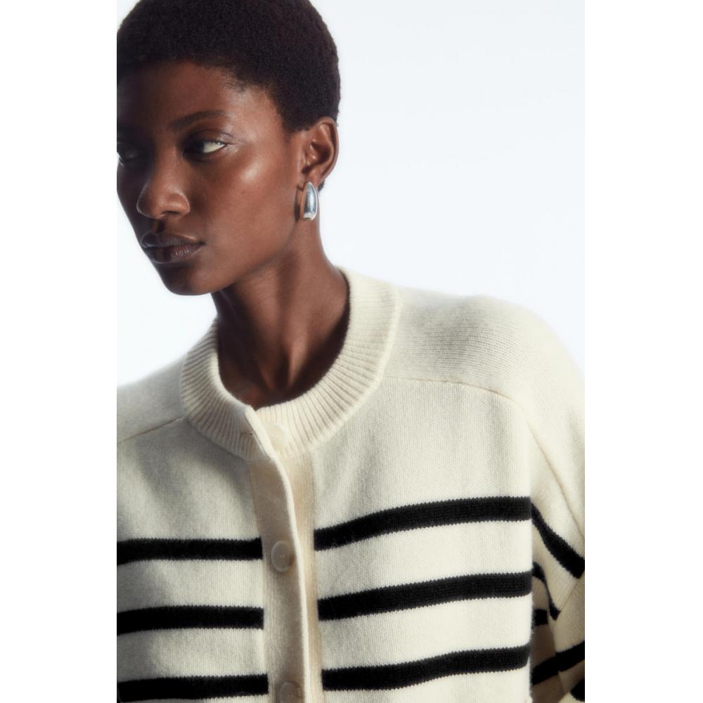 COS Японский шерстяной кардиган с круглым вырезом