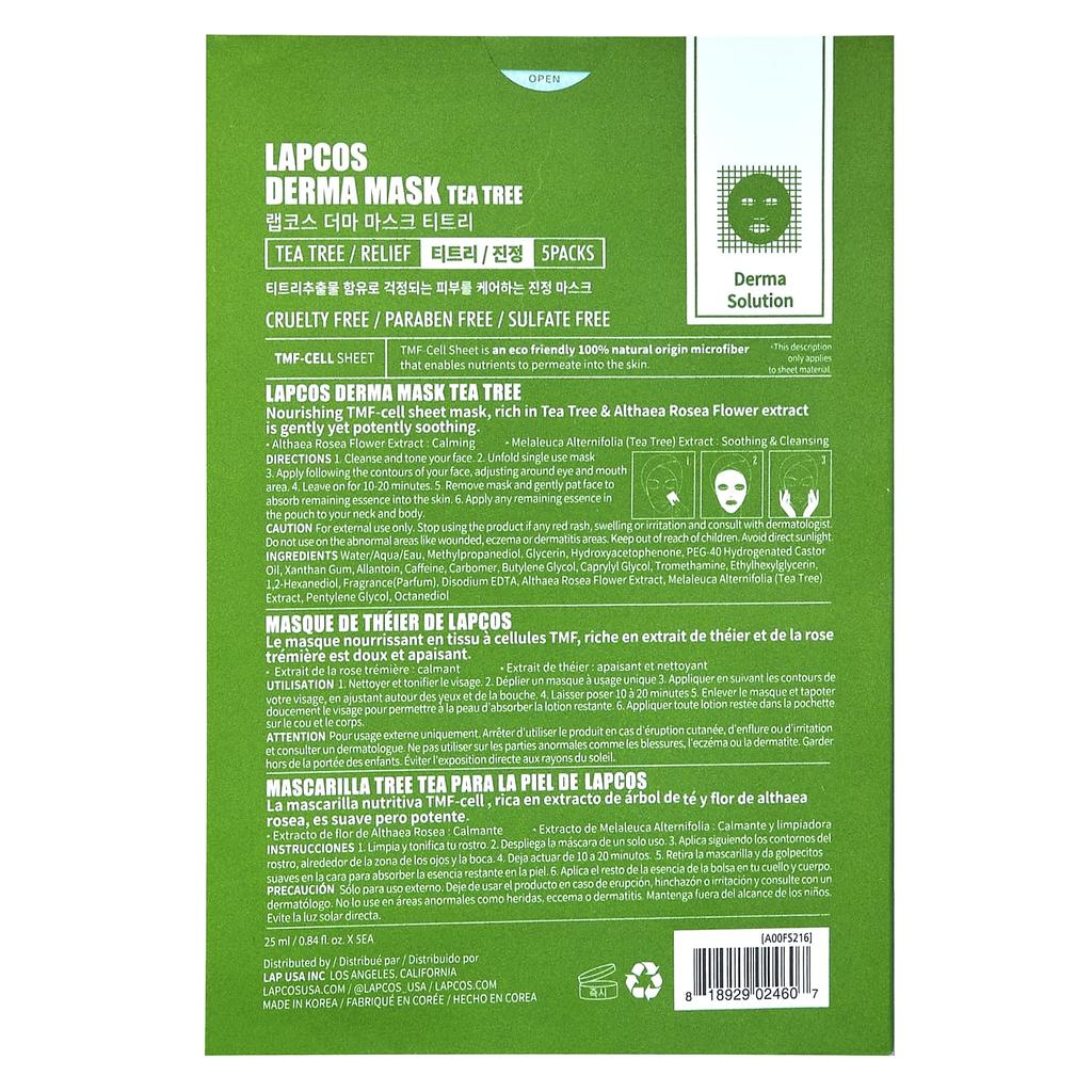 Tea Tree Relief Beauty Sheet Mask Set, 5 Sheets, 25Ml (0.84Fl Oz) Each