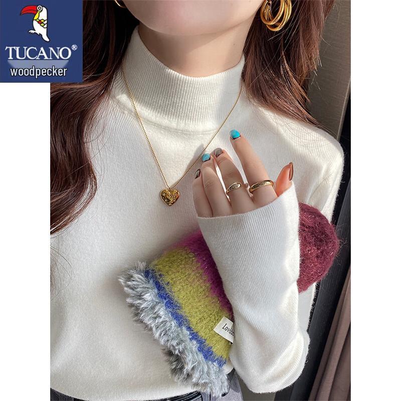 TUCANO Women's Mock Neck Slim Fit Knitted Pullover
