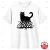 Gothic Black Cat With Octopus Tentacles Creature Graphic Tshirt Soft 100cotton Unisex Cotton Loose Sport Y2k Fun Design Tops