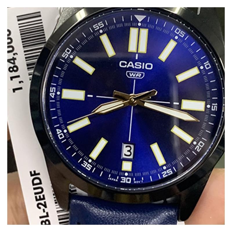 Casio Мужские часы CASIOSTANDARD со стрелочным циферблатом серия простой классический отображение даты общий статус хронометража водонепроницаемые кварцевые MTP-VD02BL-2E