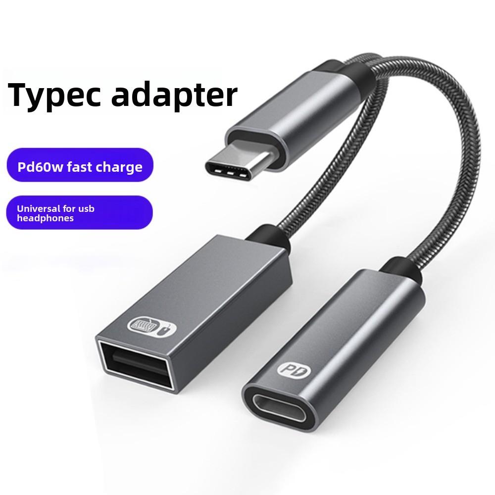 Multifunction 2 in 1 Type-C To USB OTG Adapter Type C 2-in-1 Multifunctional Adapter Keyboard