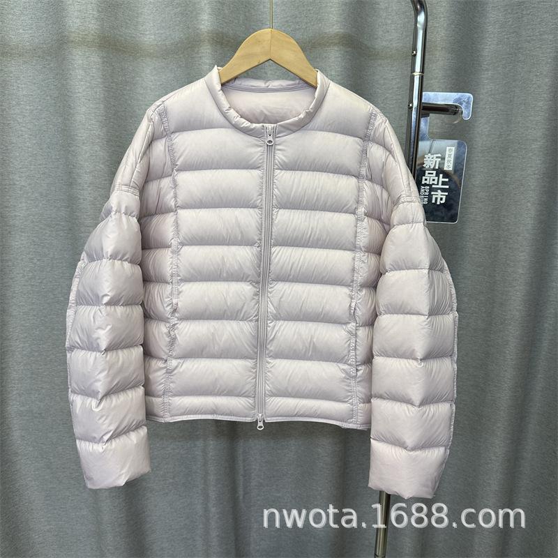 Velvet ribs winter new round neck down jacket women's short thickened warm small jacket