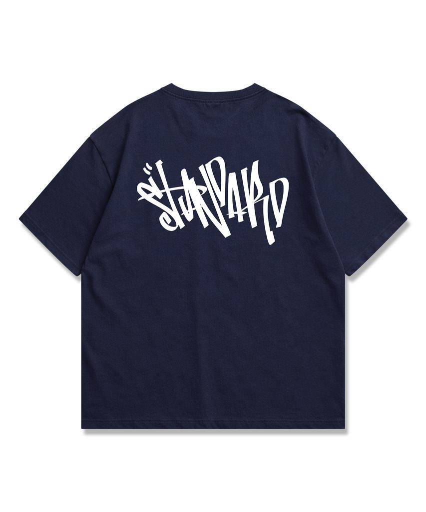 ORIGINALDAY Standard Lettering Short Sleeve T-Shirt Oversized Unisex Navy
