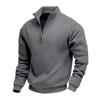Men S Stand Collar Half Zip Long Sleeve Fleece Casual Sweatshirt