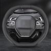 Car Steering Wheel Cover for Peugeot 3008 4008 5008 Double D Type PU Leather Anti Slip and Breathable Car Decoration Accessories