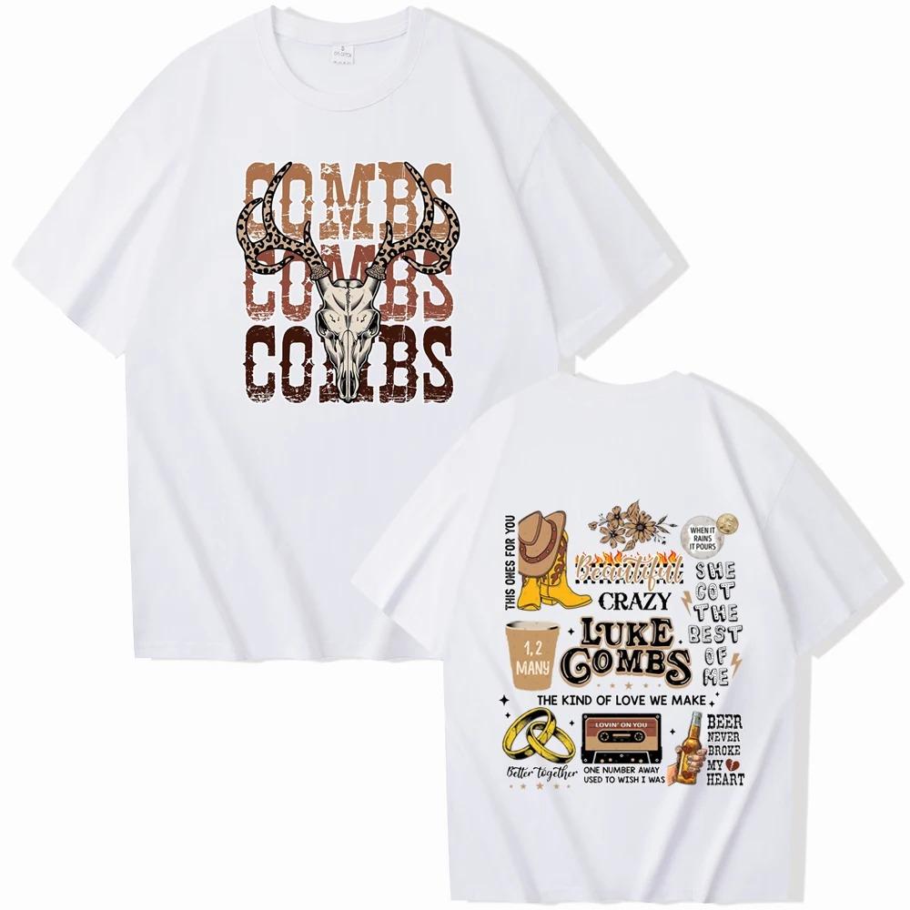 Вестерн Люк Комб Кантри Музыка Принт Высокое Качество Мужская и Женская Харадзюку Круглый Вырез Короткий Рукав Аниме Футболка Подарки для Фанатов