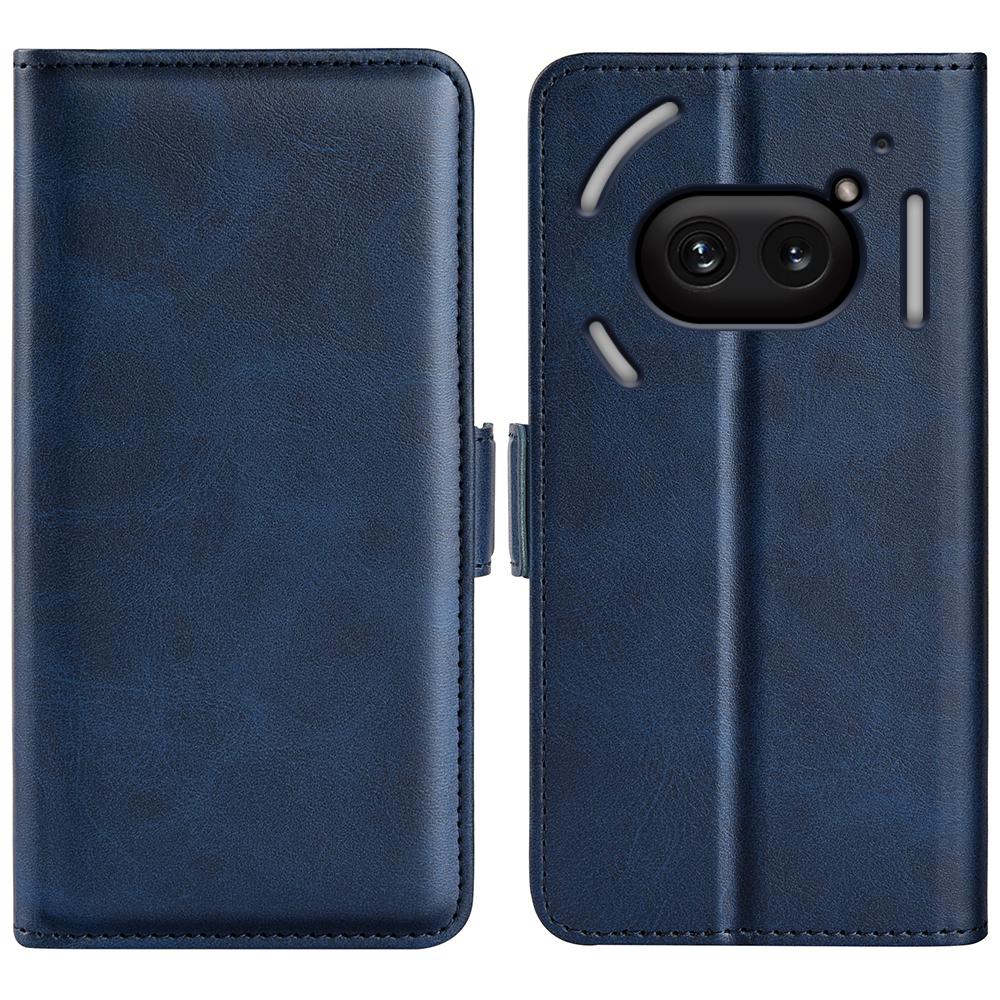 For Nothing Phone (2a) Plus/Phone (2a) Case Leather Adjustable Stand Smart Phone Cover with Dual Magnetic Clasp