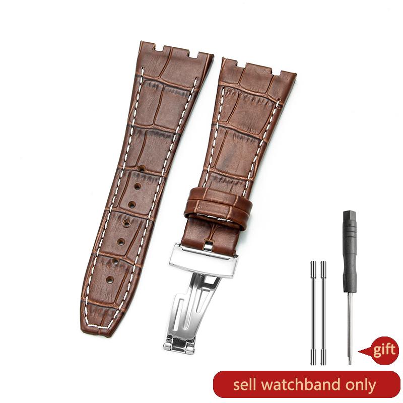 Для часов AP Audemars Piguet серии Royal Oak Ремешок для часов Мужской AP15400 26320 Натуральная Коровья Кожа Ремешок для Часов Пряжка из Нержавеющей Стали 26 мм