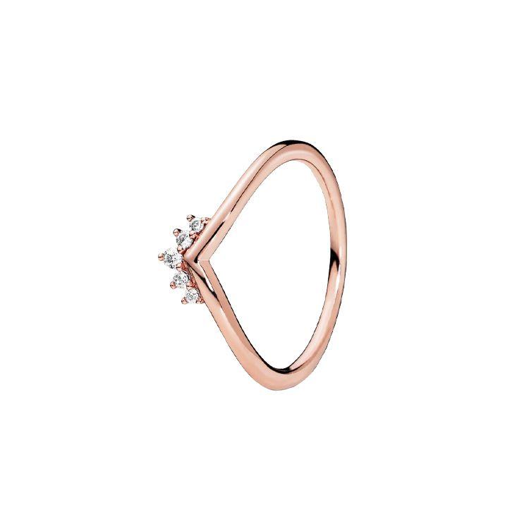 Pandora Rose Gold Wishbone Ring Women rings 188282CZ