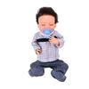 18inch Cute Lifelike Baby Boy Doll Short Hair Washable Vinyl Doll with Feeding Bottle