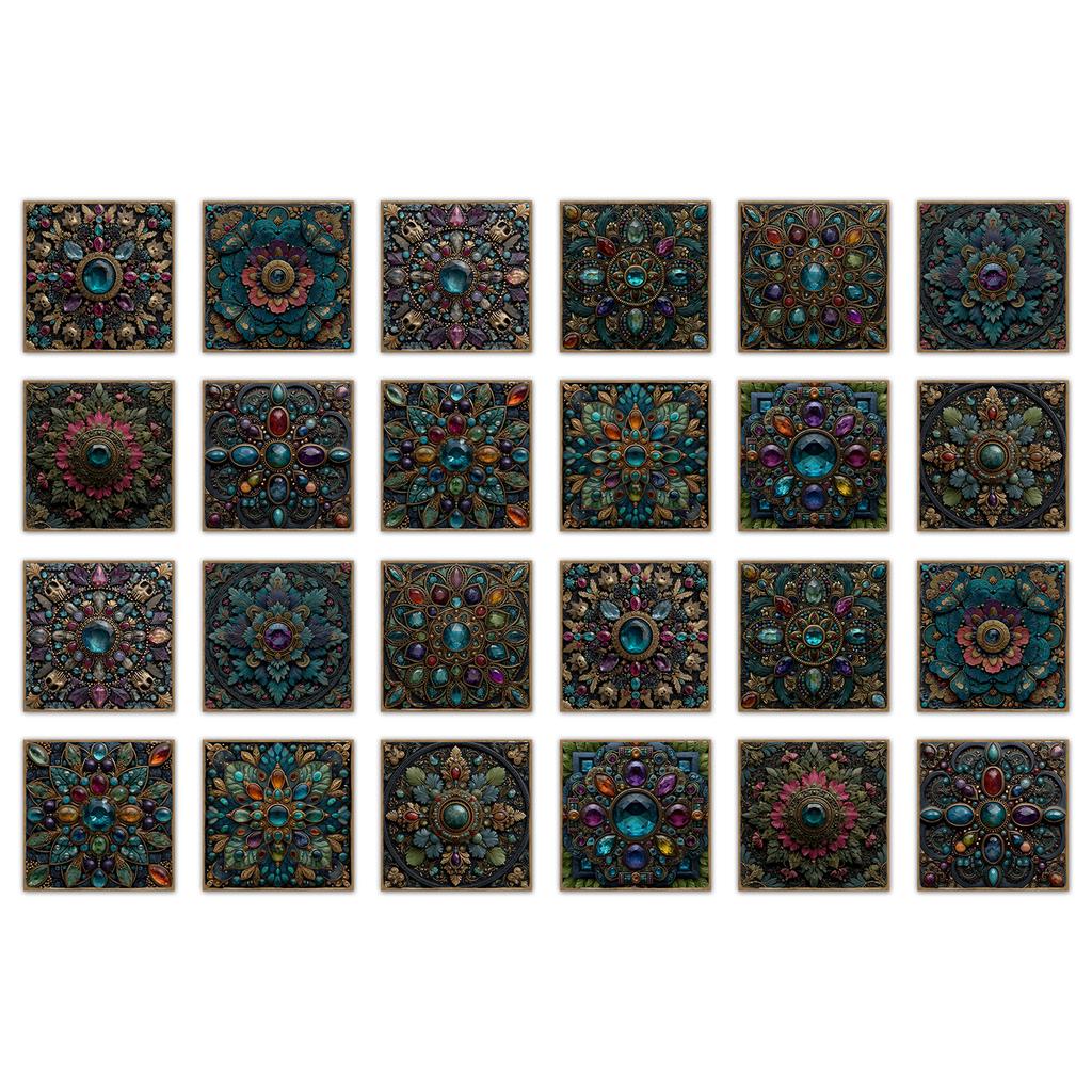 24 шт. Наклейка на стену в европейском стиле под плитку, самоклеящаяся, для кухни, ванной комнаты, декоративные наклейки на плитку, глянцевые хрустальные наклейки на стену