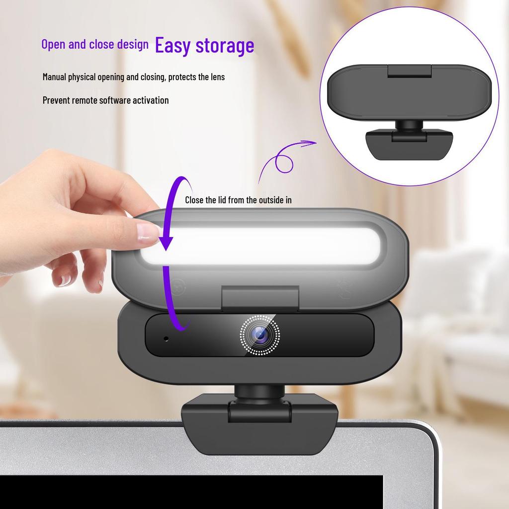B18 4K USB Camera with Fill Light for Live Streaming and Conferences