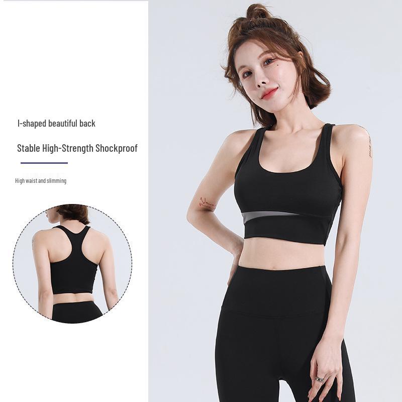 Цветной блок Комплект для йоги с высокой талией и контролем живота: Противоударный, Утягивающий талию и Подтягивающий бедра комплект с ощущением обнаженности