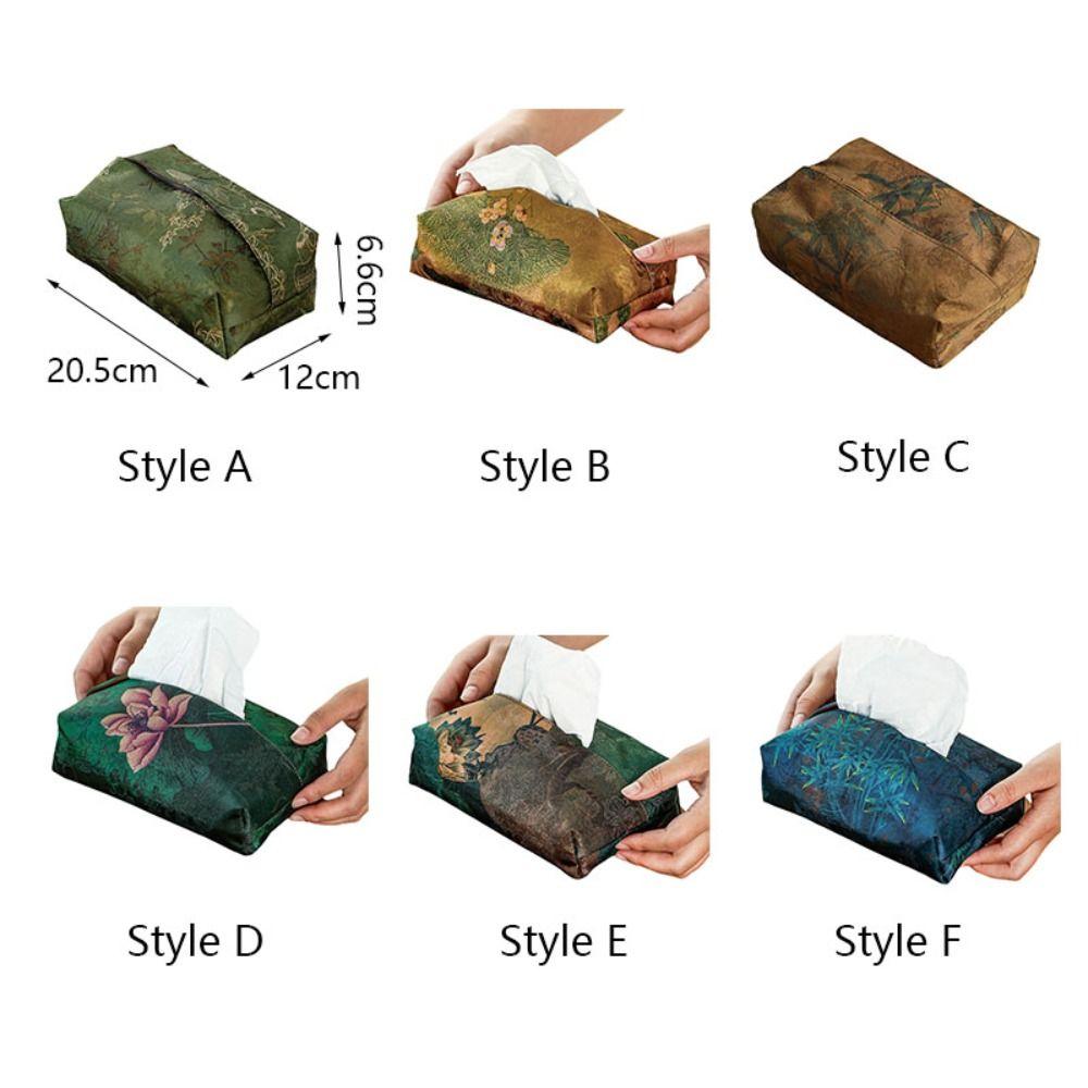 Fabric Chinese Retro Tissue Box Dust-proof Napkin Bag Practical Tissue Bag Living Room
