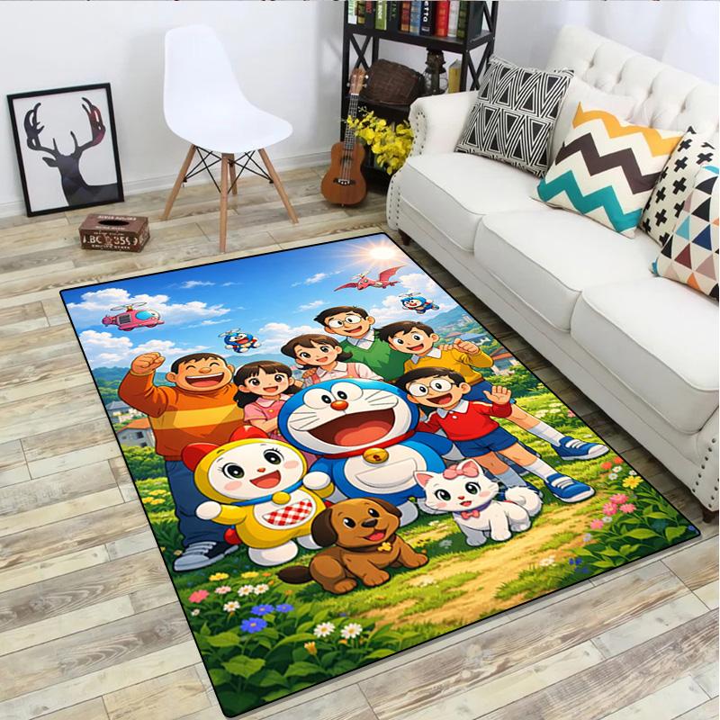 Doraemon Rug Carpet Office Decorative Carpet For Living Room Bedroom Door Mat Floor Rug Computer Chair Area Rug