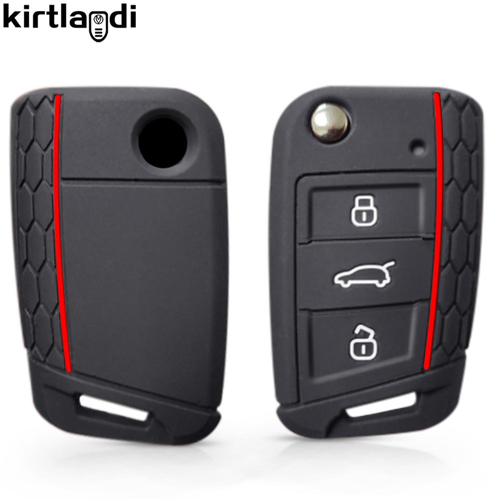 Силиконовый чехол-держатель для ключа для Skoda Octavia A7 Rapid Kodiaq Fabia Seat Ibiza Leon Ateca для VW POLO Golf 7 Tiguan T-Roc T6 Case