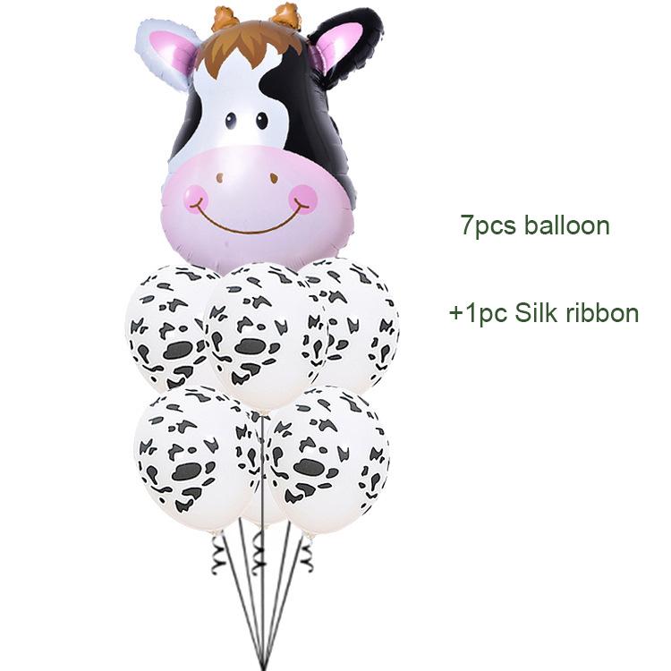 Тематическая вечеринка на тему коровы на день рождения, вечеринка с животными, украшение для коровы, одноразовые стаканчики, тарелки, флаги, скатерть, украшение для детского душа из воздушных шаров