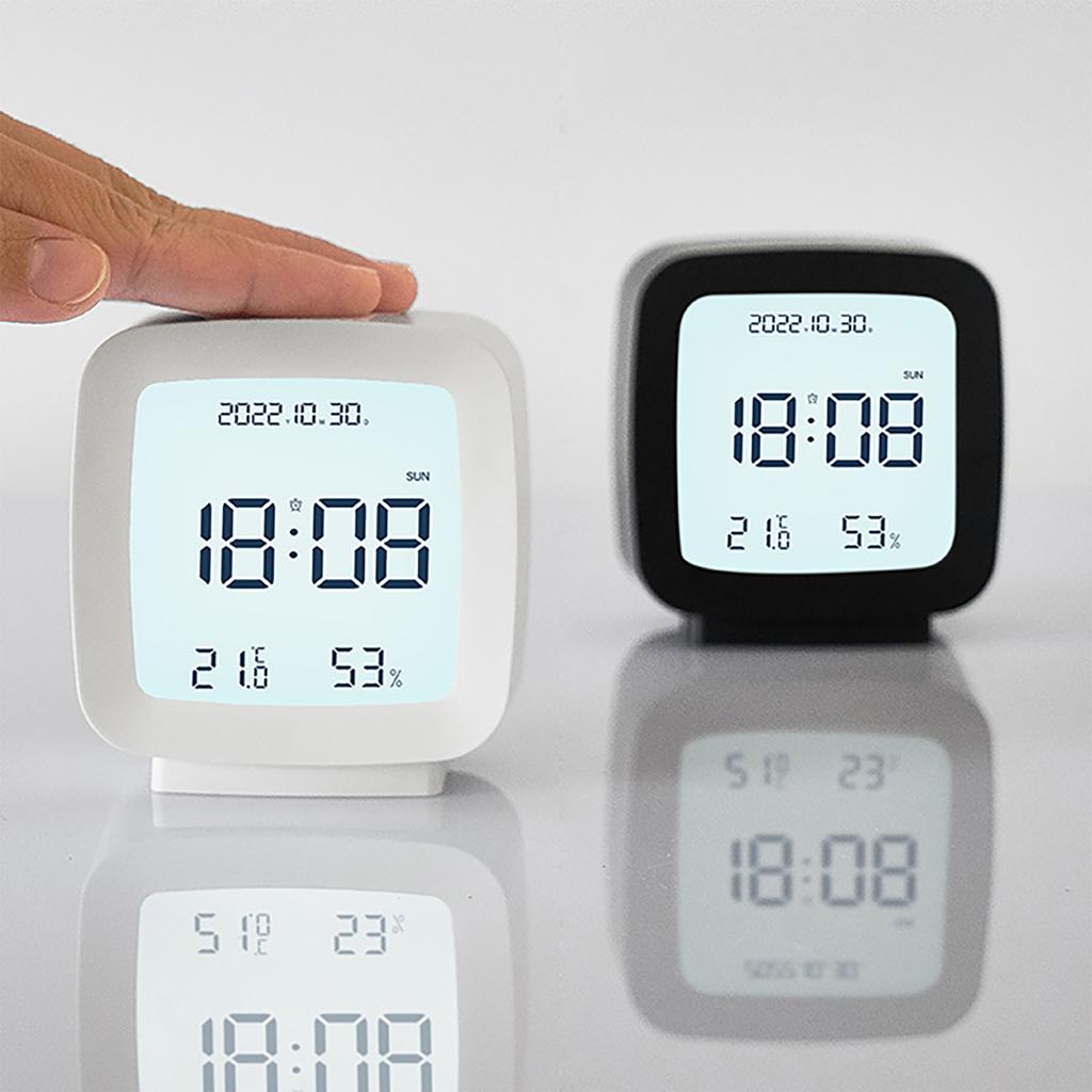 Kids Alarm Clock LED Digital Indoor Alarm Clocks with Temperature and Humidity Display for Kids
