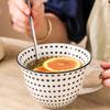 Керамическая кружка с синим узором в горошек, большая кофейная кружка, кружка-джамбо, кружка для чая, молока, хлопьев, чашка для завтрака для дома, кухни, 1 шт.