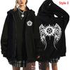 Fashion Unisex Autumn Winter Coat Supernatural Print Zipper Hoodie Casual Long Sleeve Tops Women Men Harajuku Zipper Sweatshirt