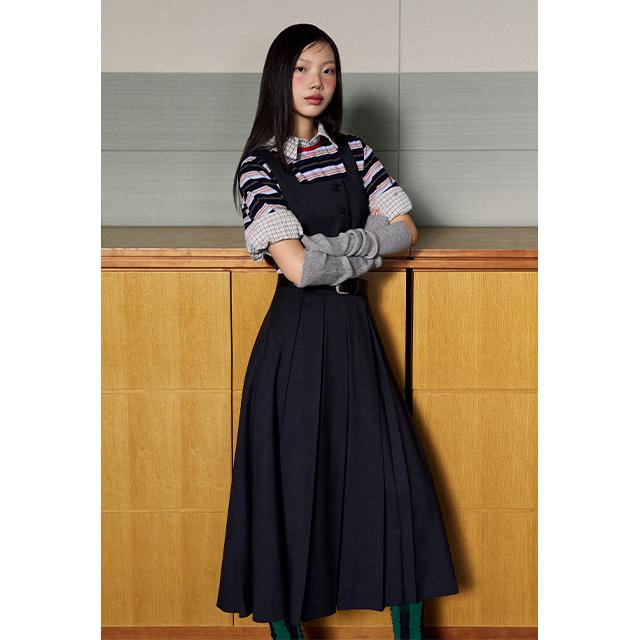 Rap Pleated Long Skirt Aq3Ws863