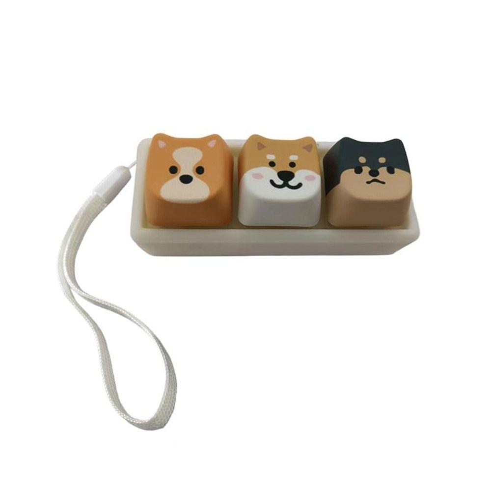Backpack Pendant Puppy Keychain Shiba Inu Keycap Keychain Creative Keyboard Key Ring Kids Toy
