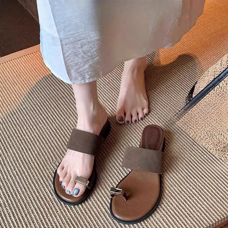 Тапочки Женская обувь Клиновидный каблук Мягкая подошва Шлепанцы